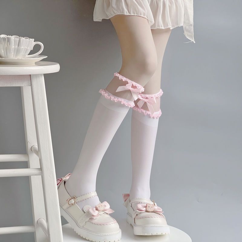 Bow Lace Lolita High Tube Socks Susan