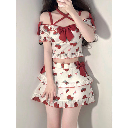 Strawberry Bow Skirt Suit Susan