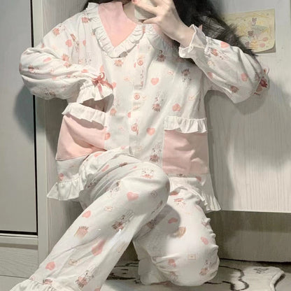 Cute Pink White Bunny Pajama - Kimi Kimi