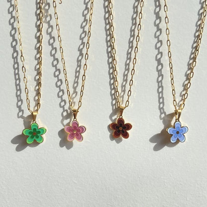 Gold Chain Flower Pendant Necklace MK Kawaii Store