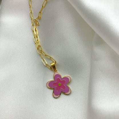 Gold Chain Flower Pendant Necklace MK Kawaii Store