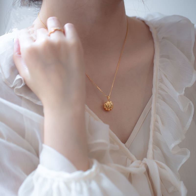 Gold Shell Charm Necklace MK Kawaii Store