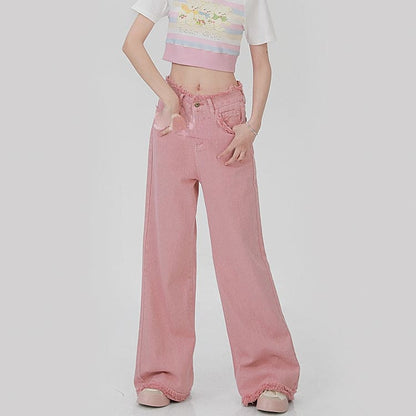 Y2K Style Baggy Long Pink Pants ON621 MK Kawaii Store