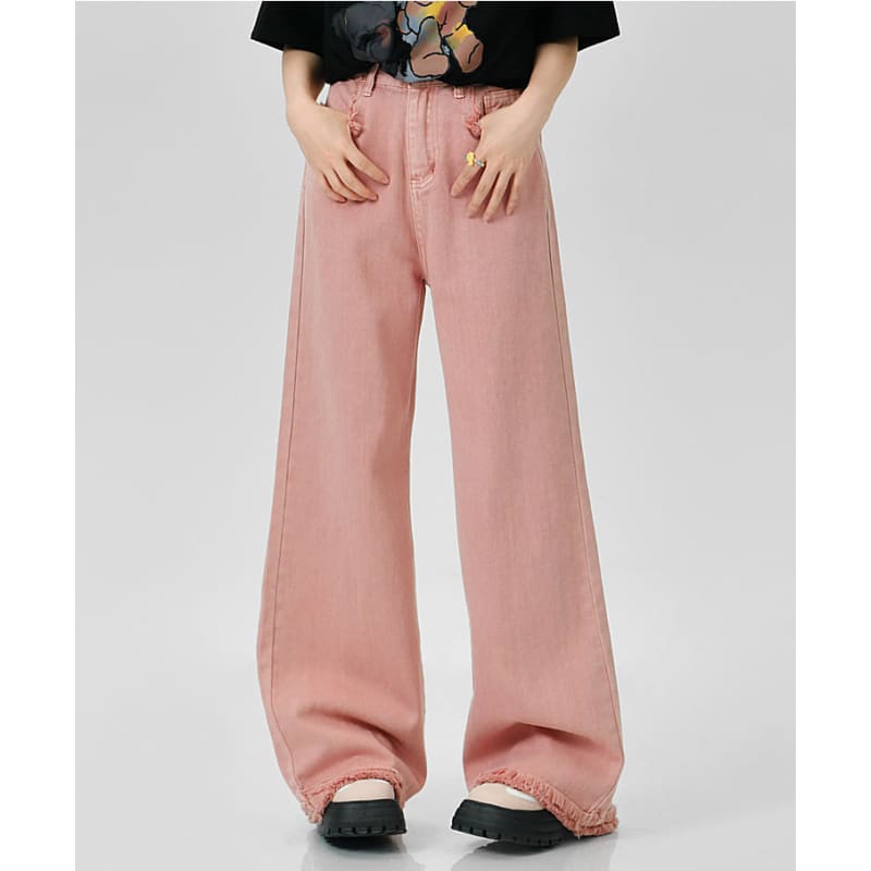 Y2K Style Baggy Long Pink Pants ON621 MK Kawaii Store